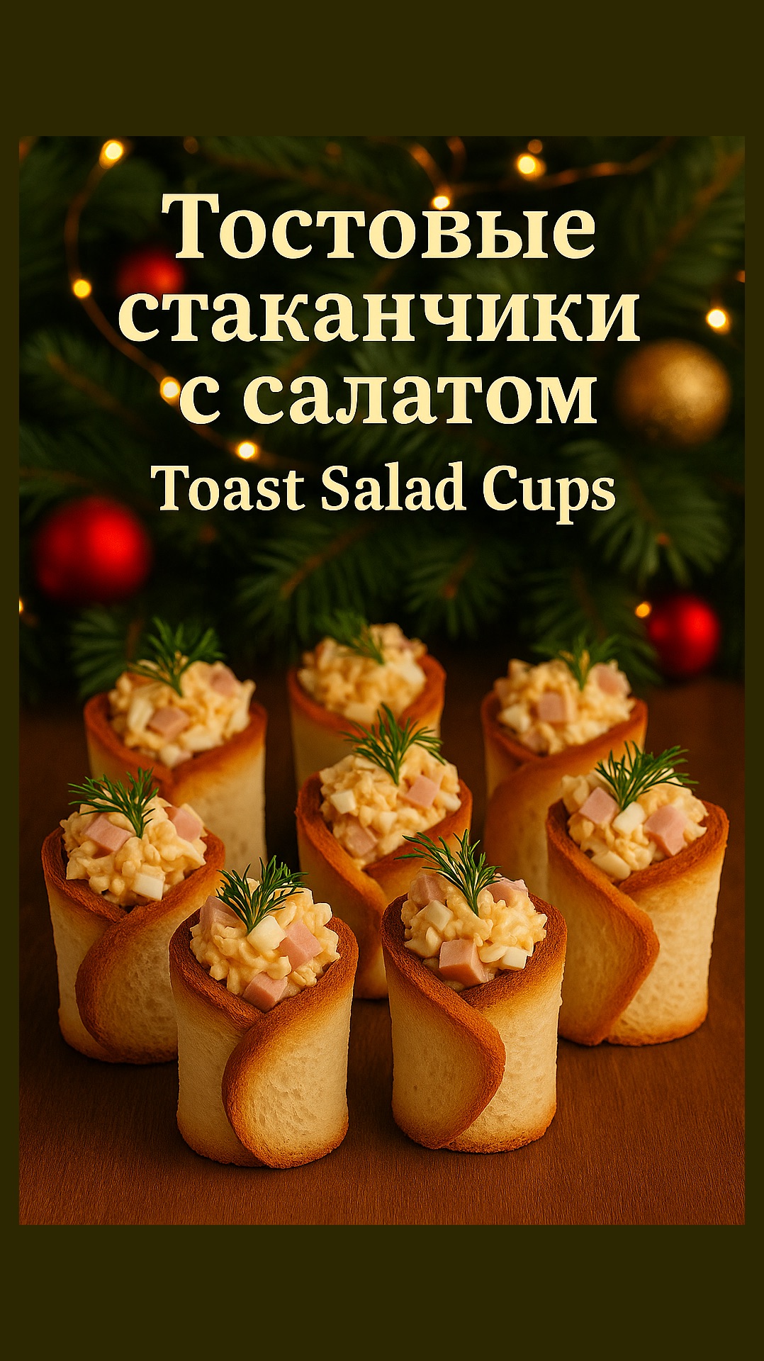 Тостовые стаканчики с салатом — простой и эффектный рецепт!