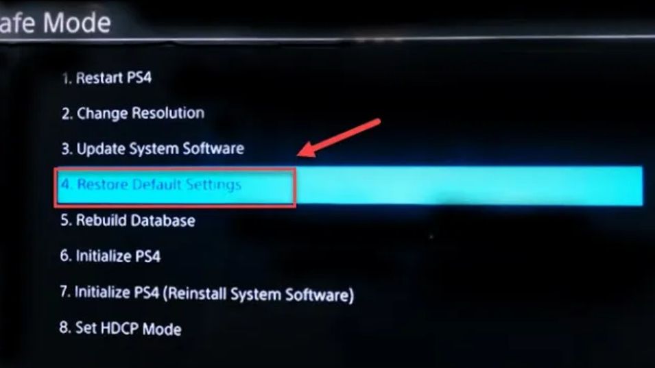 Удаление пользовательских данных и восстановить систему  ps4