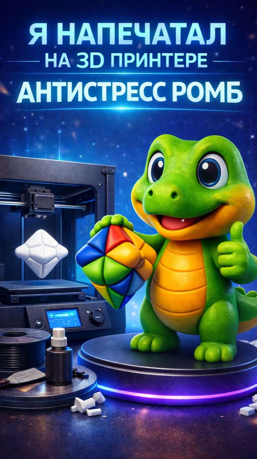 Я напечатал на 3D принтере антистресс ромб