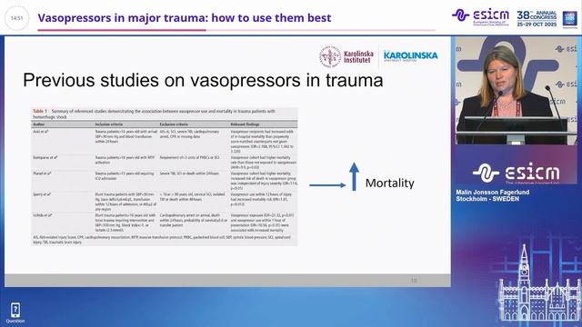 Vasopressors in major trauma how to use them best Malin Jonsson Fagerlund смотреть онлайн