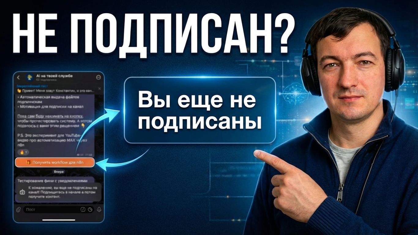 Кнопка в Max-канале + проверка подписки + выдача шаблона (n8n) без утечек