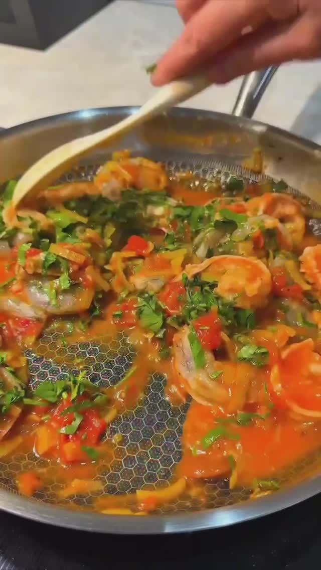 🍤 Паста с креветками в томатном соусе #обеды #ужины #горячее