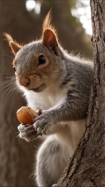 Белка наслаждается орехом #природа #животные #белка