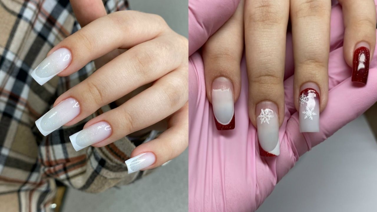 Переделываю новогодний маникюр на зимний Переделываю новогодний маникюр на зимний