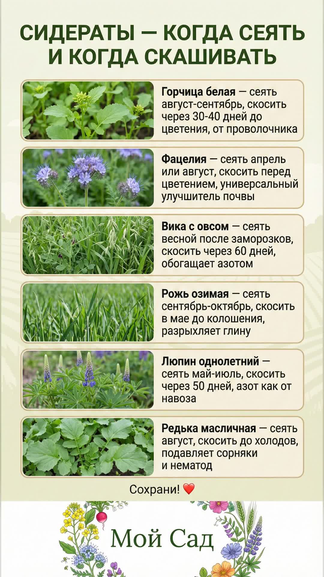 Сидераты для вашего сада: когда сеять и скашивать