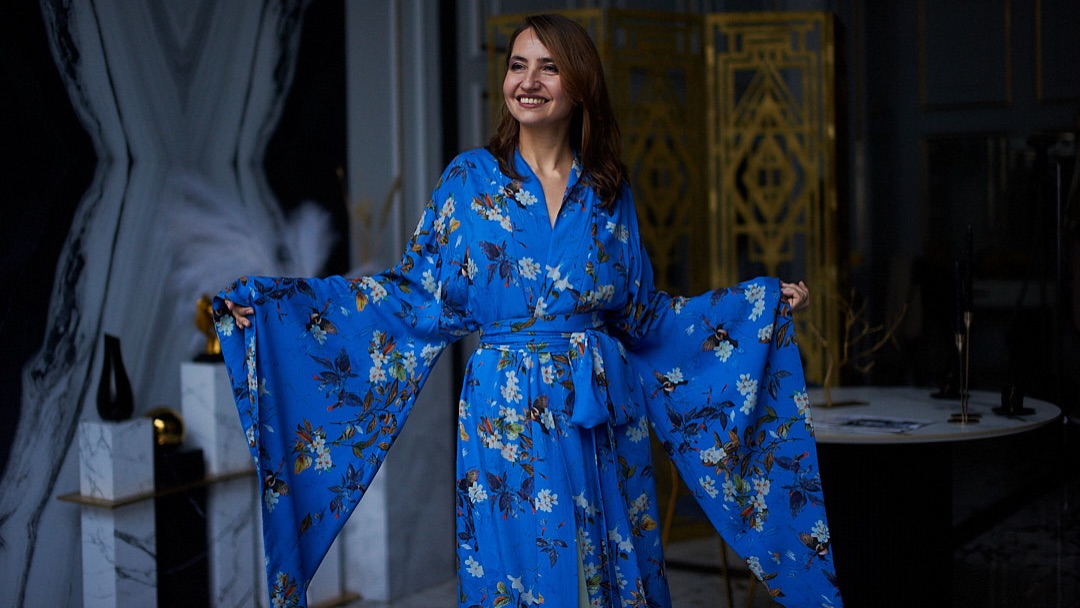 Женское Итальянское кимоно Райский Сад