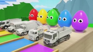 Мультики про машинки - Кран поднимает грузовики - Детские песенки - Мультфильмы для детей