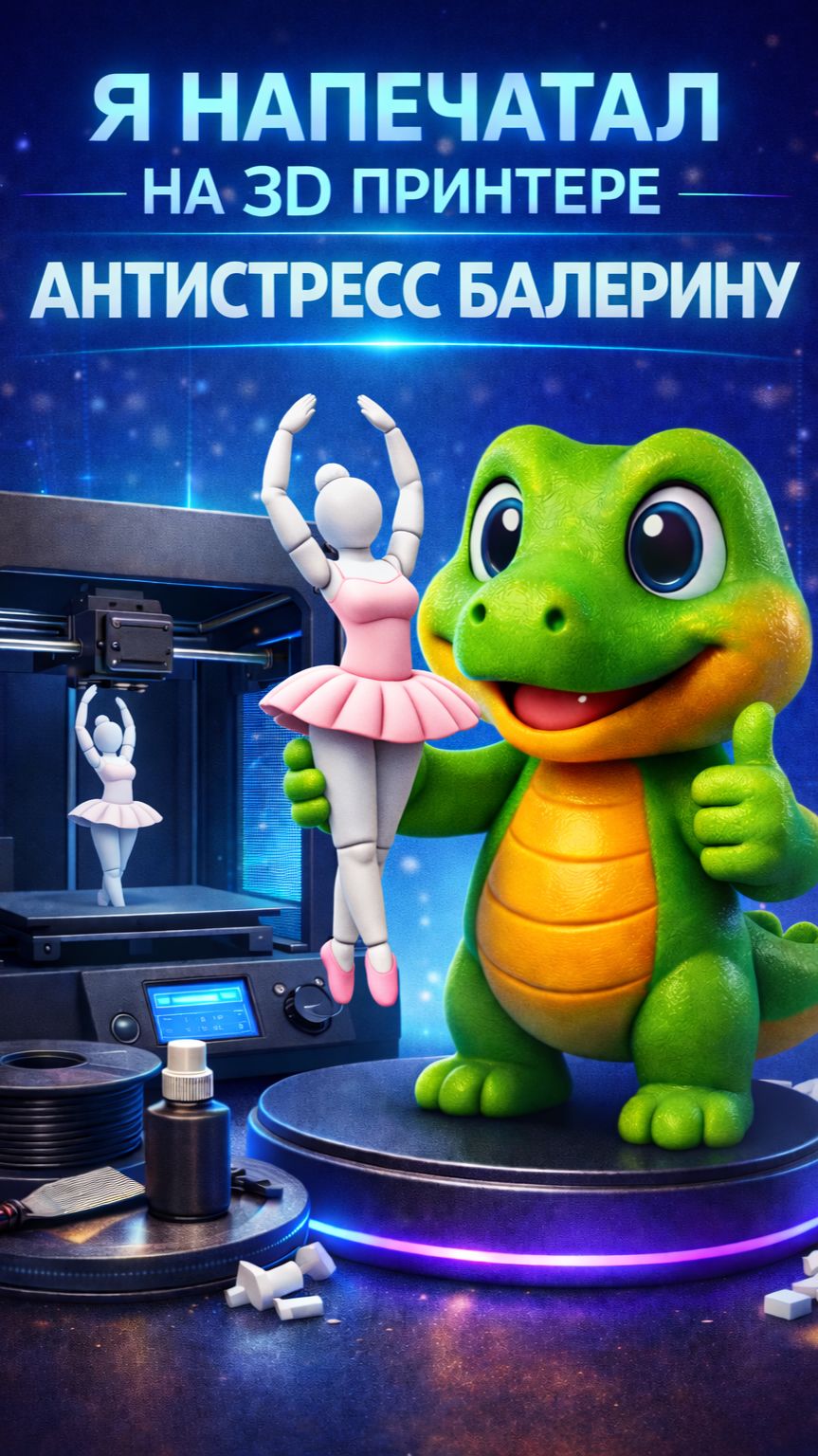 Я напечатал на 3D принтере антистресс балерину