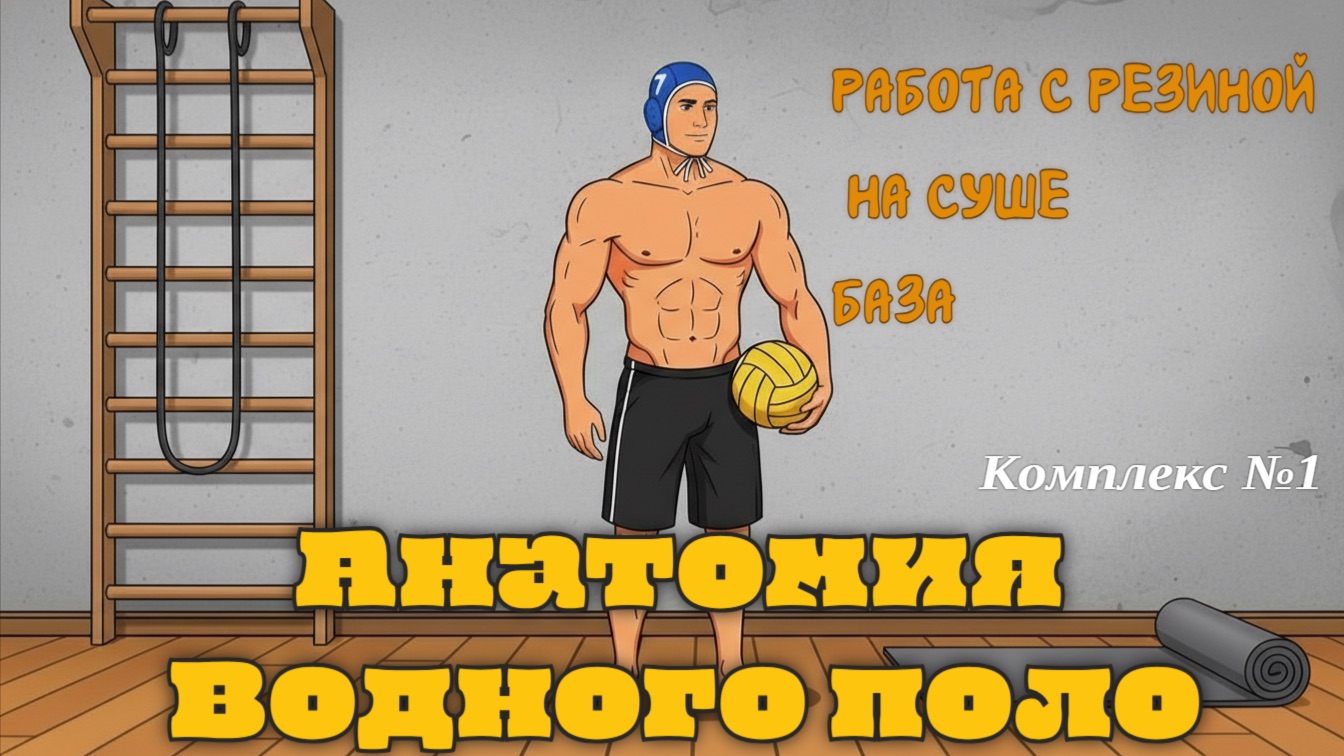 Работа ватерполиста с резиной на суше комплекс №1
