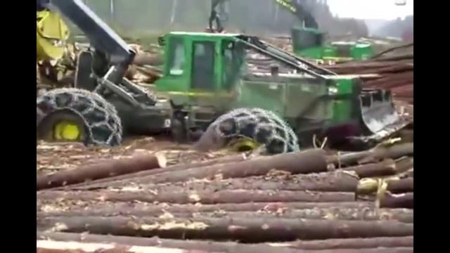 Трелёвочный трактор (скиддер) гоняет по болоту смотреть онлайн