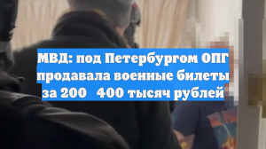 МВД: под Петербургом ОПГ продавала военные билеты за 200‑400 тысяч рублей