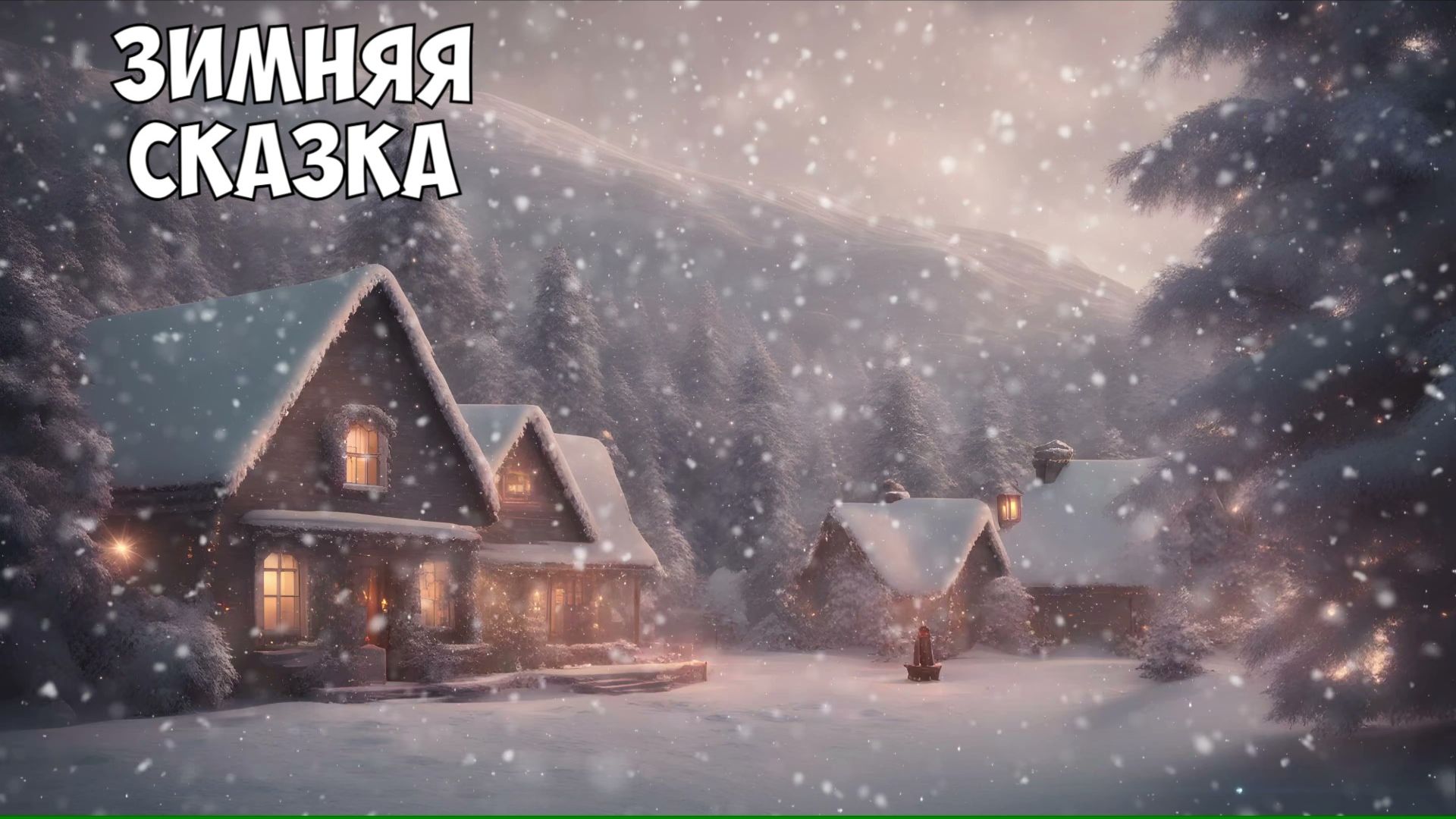 Спокойная музыка для сна, зимняя атмосфера, снежная деревня смотреть онлайн