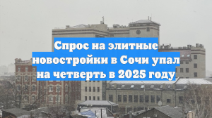 Спрос на элитные новостройки в Сочи упал на четверть в 2025 году