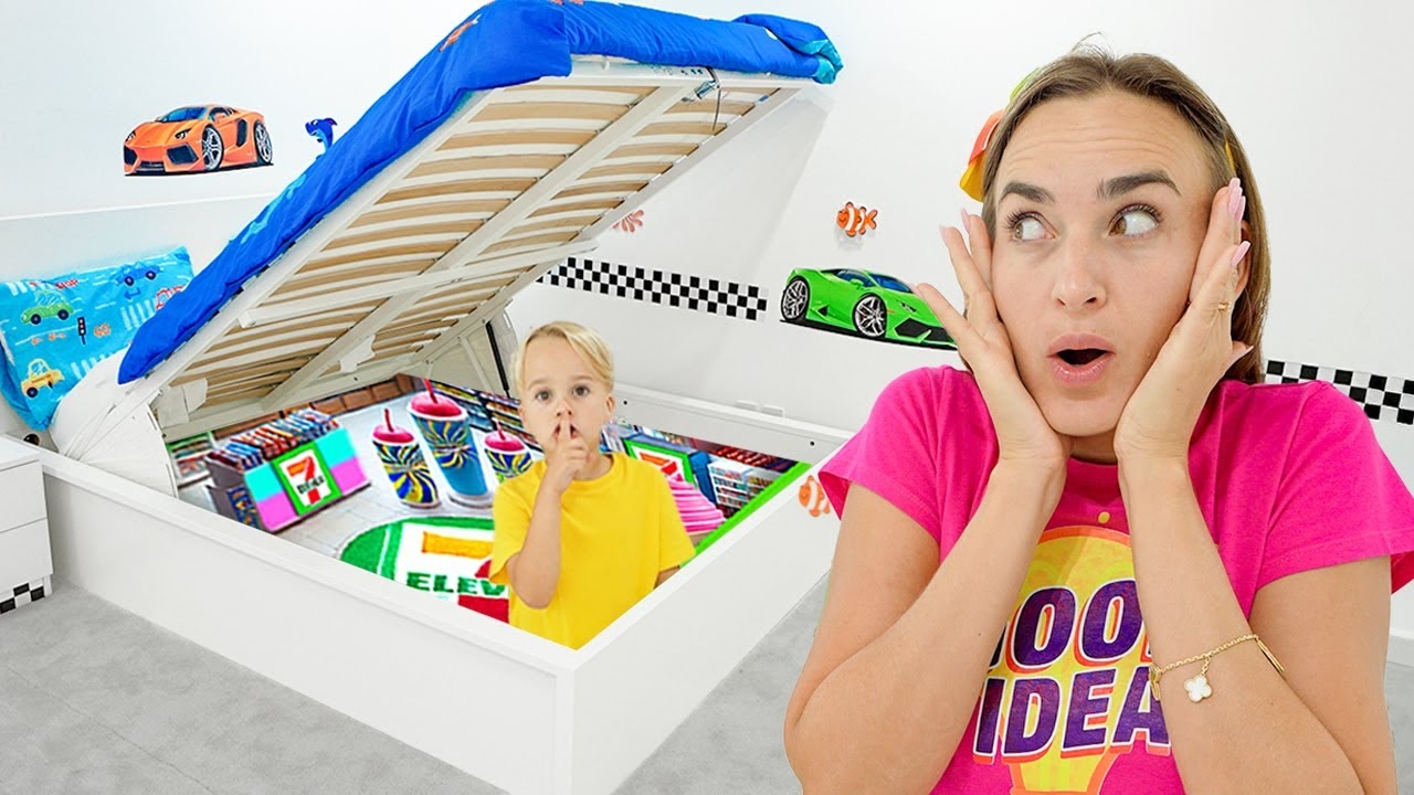 Крис строит секретную 7-11 комнату - Веселые истории для детей. смотреть онлайн