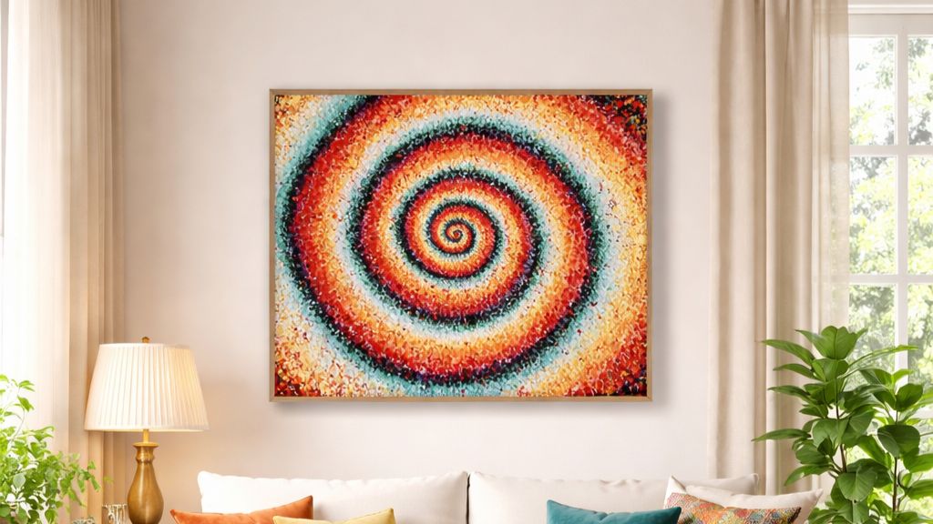 Картина Наполнение- живая спираль света. Поток, соединяющий Небо и Землю. Для медитаций