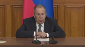 Пресс-конференция С.Лаврова по итогам переговоров с И.Кассисом и Ф.Синирлиоглу