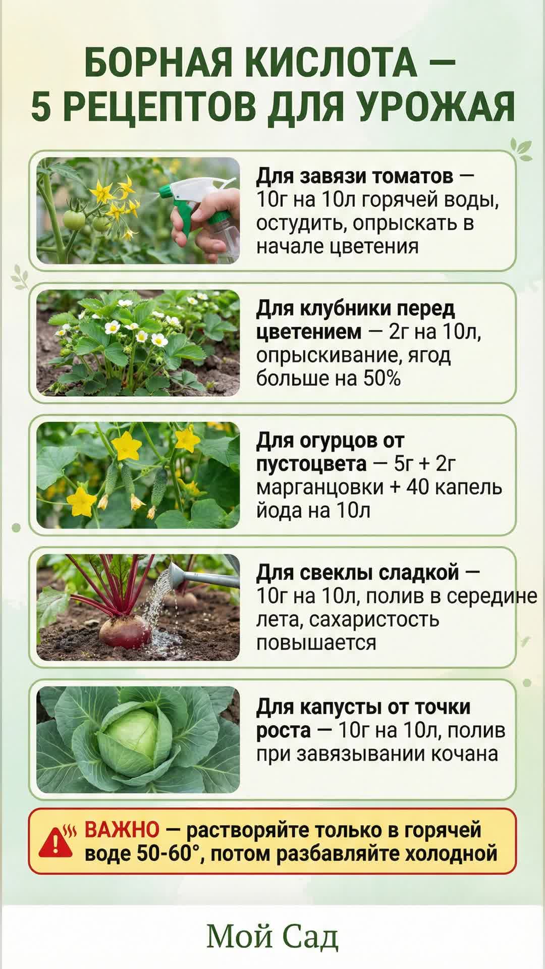 Борная кислота для улучшения урожая