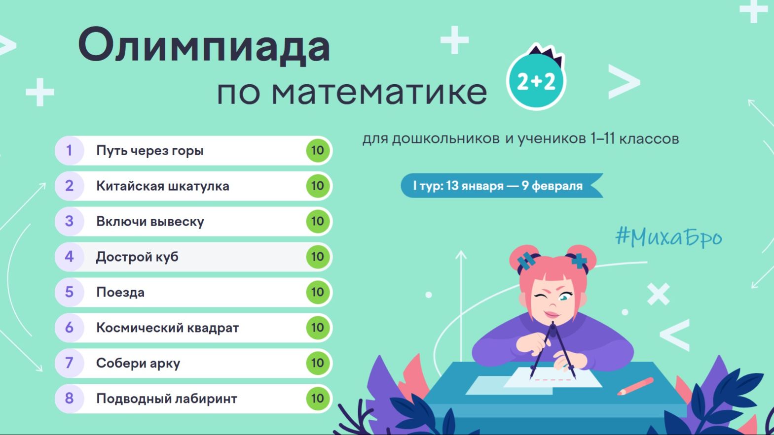 Олимпиада по Математике, Учи.Ру / Январь 2026 / Ответы 80 из 80. смотреть онлайн