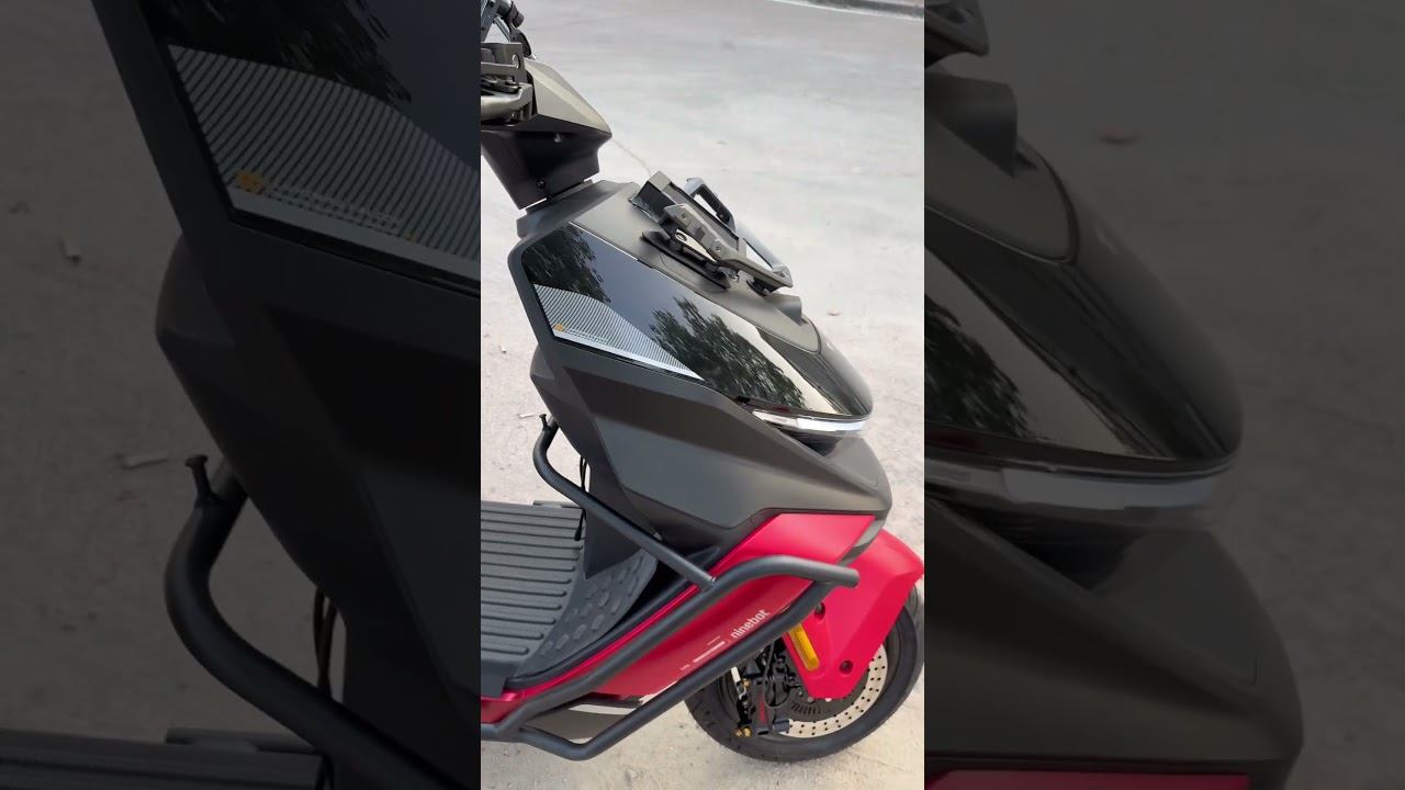 Очень мощный электроскутер Ninebot M5 100 черно-красного цвета #ninebot #m5100 #апгрейд смотреть онлайн