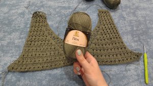 Майка крючком из льна