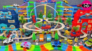 Гоночная трасса для игры. Залипательное видео для детей. Распаковка. Игрушки, машинки. ASMR