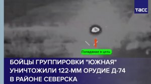 Бойцы группировки "Южная" уничтожили 122-мм орудие Д-74 в районе Северска