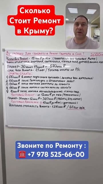 Стоимость ремонта в Крыму.