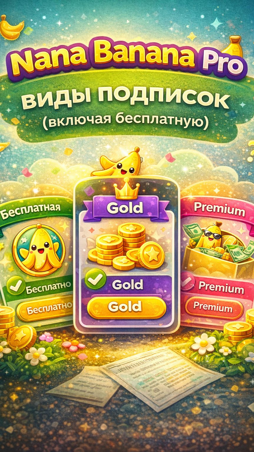 🍌 Nana Banana Pro — виды подписок (включая бесплатную)