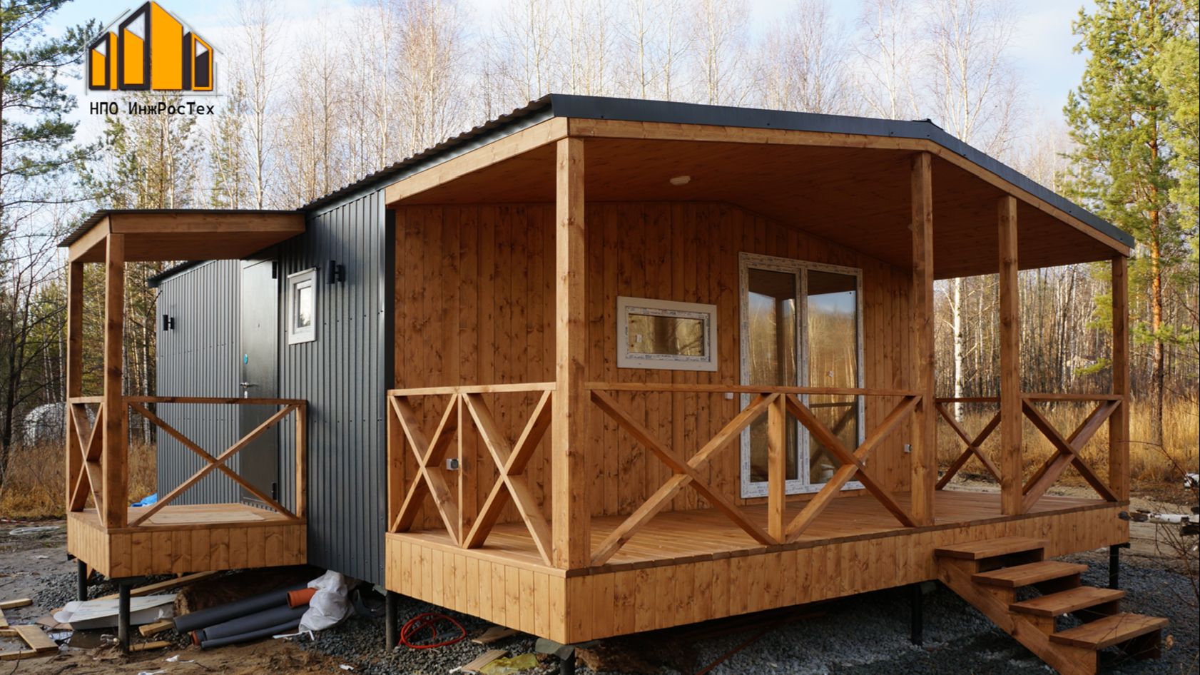 Модульный дом с террасой 40 м²