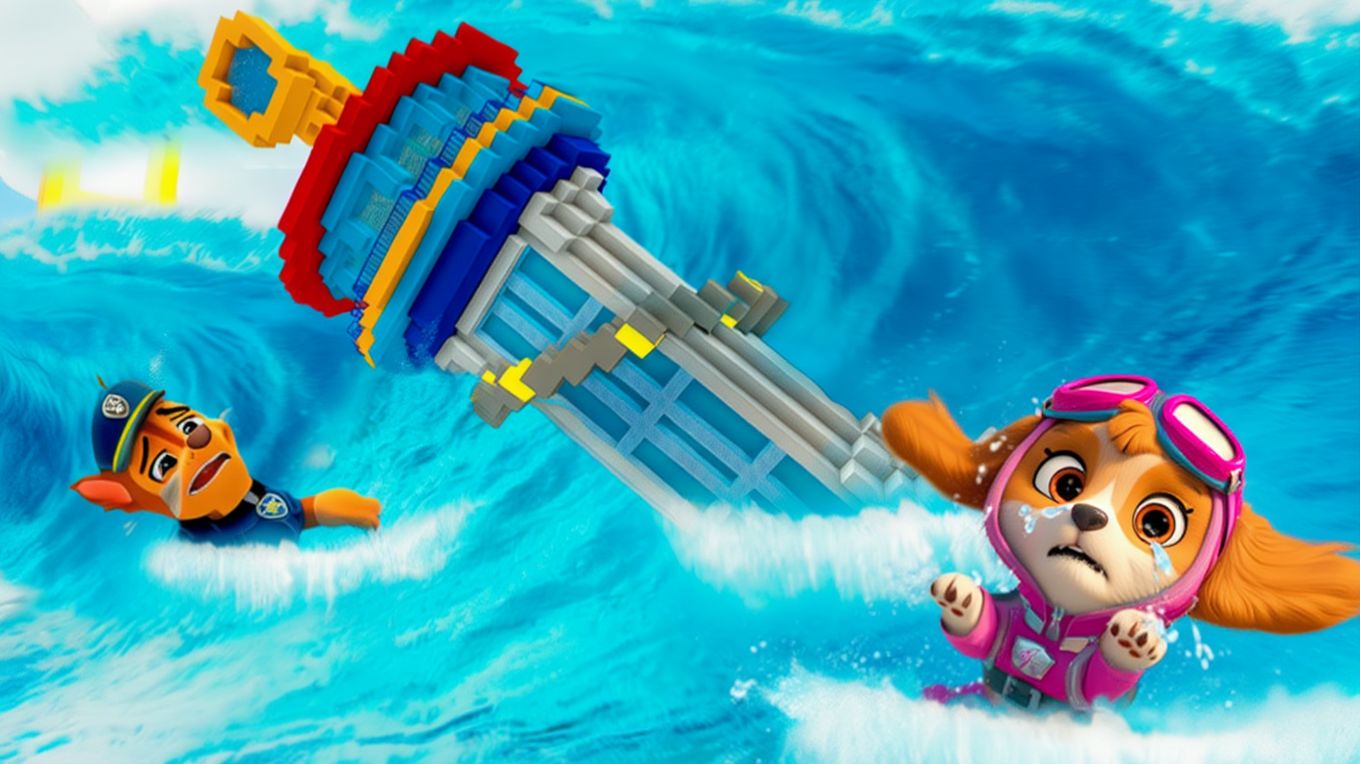 😳 ЦУНАМИ ПРОТИВ БАЗЫ ЩЕНЯЧЬЕГО ПАТРУЛЯ В МАЙНКРАФТ смотреть онлайн