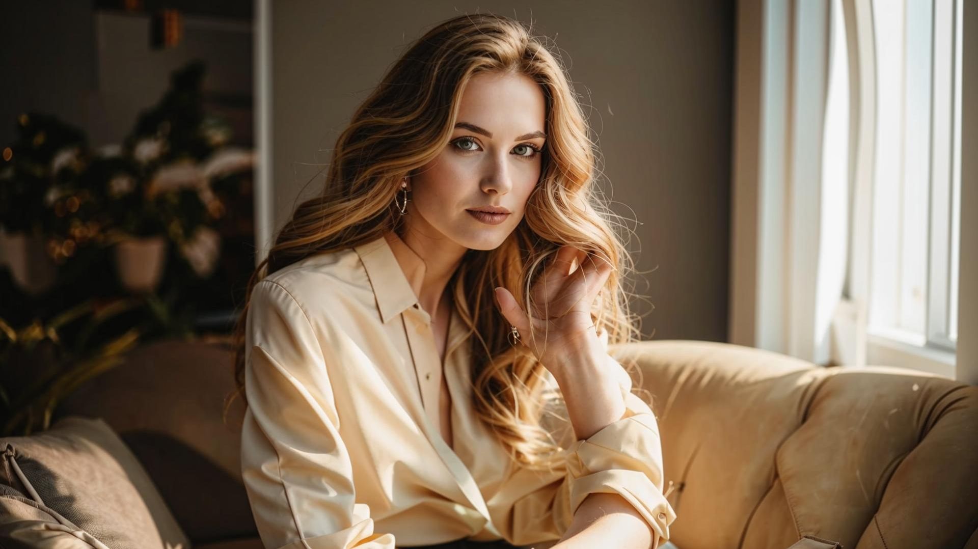 Нина предстала перед ним в светлой блузке с глубоким вырезом и короткой чёрной юбке…