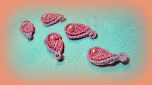 МК Листик Розовый кристалл Ирландское кружево