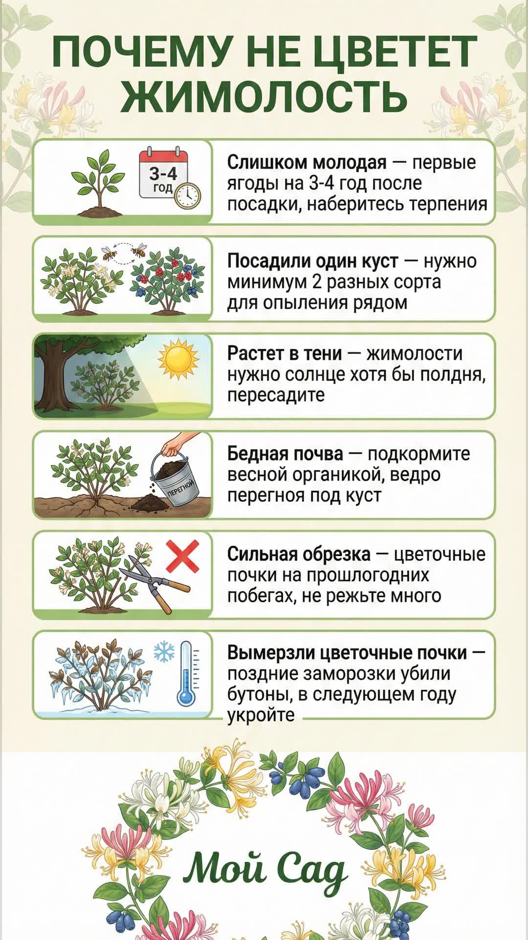 Почему жимолость не цветет? Советы для садоводов