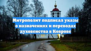 Митрополит подписал указы о назначениях и переводах духовенства в Коврове