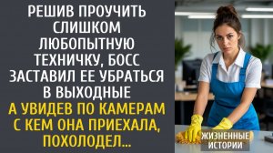 Истории из жизни: Решив проучить техничку, босс заставил ее убраться в выходные... А увидев в камеру
