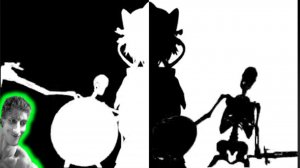 Скелет стучит по щиту, но это ремикс Bad Apple - Реакция на TrioDevanata