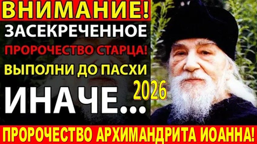 ПРОРОЧЕСТВО АРХИМАНДРИТА ИОАННА! | Перед Пасхой ОБЯЗАТЕЛЬНО сделай ЭТО! ИНАЧЕ... смотреть онлайн