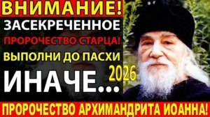 ПРОРОЧЕСТВО АРХИМАНДРИТА ИОАННА! | Перед Пасхой ОБЯЗАТЕЛЬНО сделай ЭТО! ИНАЧЕ...