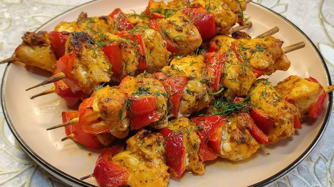 Шампуры с курицей из духовки Шампуры с курицей из духовки