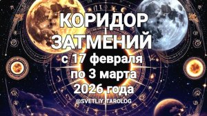 🔮 🟡 ♒️ ♍️ КОРИДОР ЗАТМЕНИЙ с 17 февраля по 3 марта 2026 года 🔮