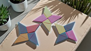 Сюрикен из бумаги  ОРИГАМИ игрушка Ниндзя