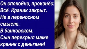Истории со Смыслом/Он спокойно, произнёс: — Всё. Краник закрыт. Не в переносном смысле. В банковском