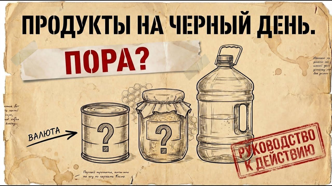 Запасы продуктов на случай чрезвычайной ситуации.