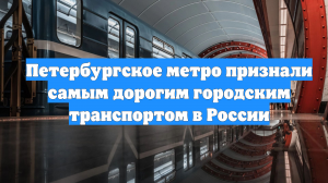 Петербургское метро признали самым дорогим городским транспортом в России