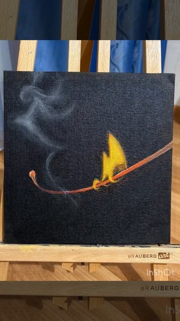 Спичка / масло, холст на картоне 20х20 смотреть онлайн