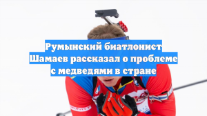 Румынский биатлонист Шамаев рассказал о проблеме с медведями в стране