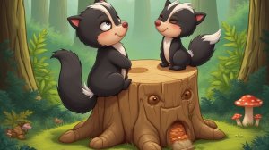 Английская скороговорка про скунса и пень (The skunk sat on a stump )