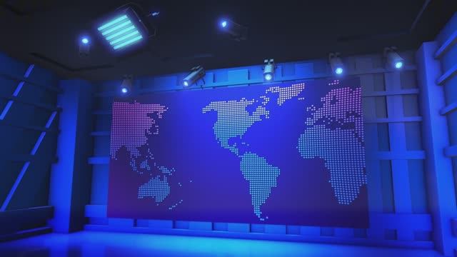 Мировые новости в стильном синем оформлении // Футаж