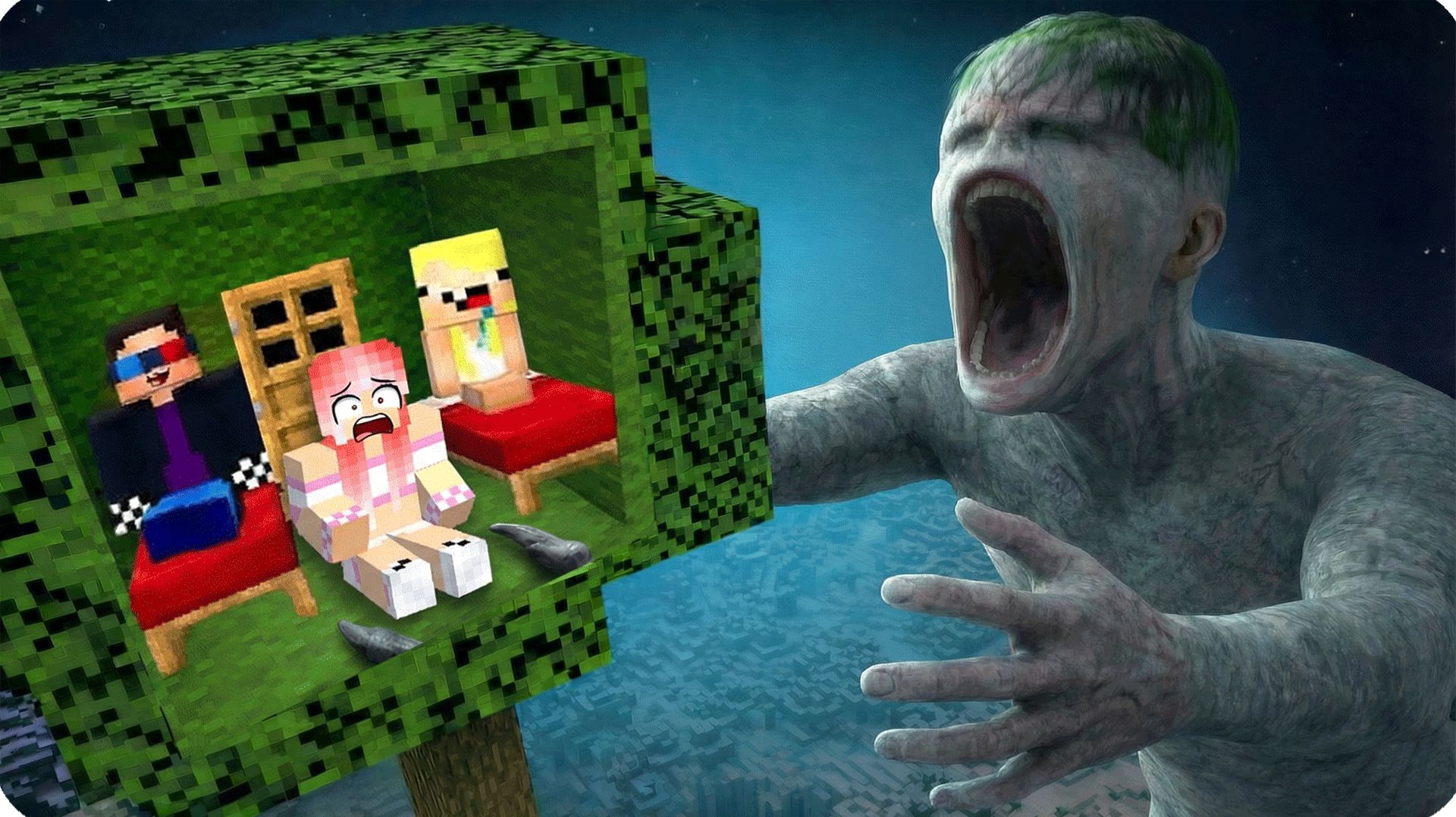 😟СТРОИМ БАЗУ на ДЕРЕВЕ Против ЧЕЛОВЕК БЕЗ ЛИЦА в МАЙНКРАФТ! НУБИК смотреть онлайн