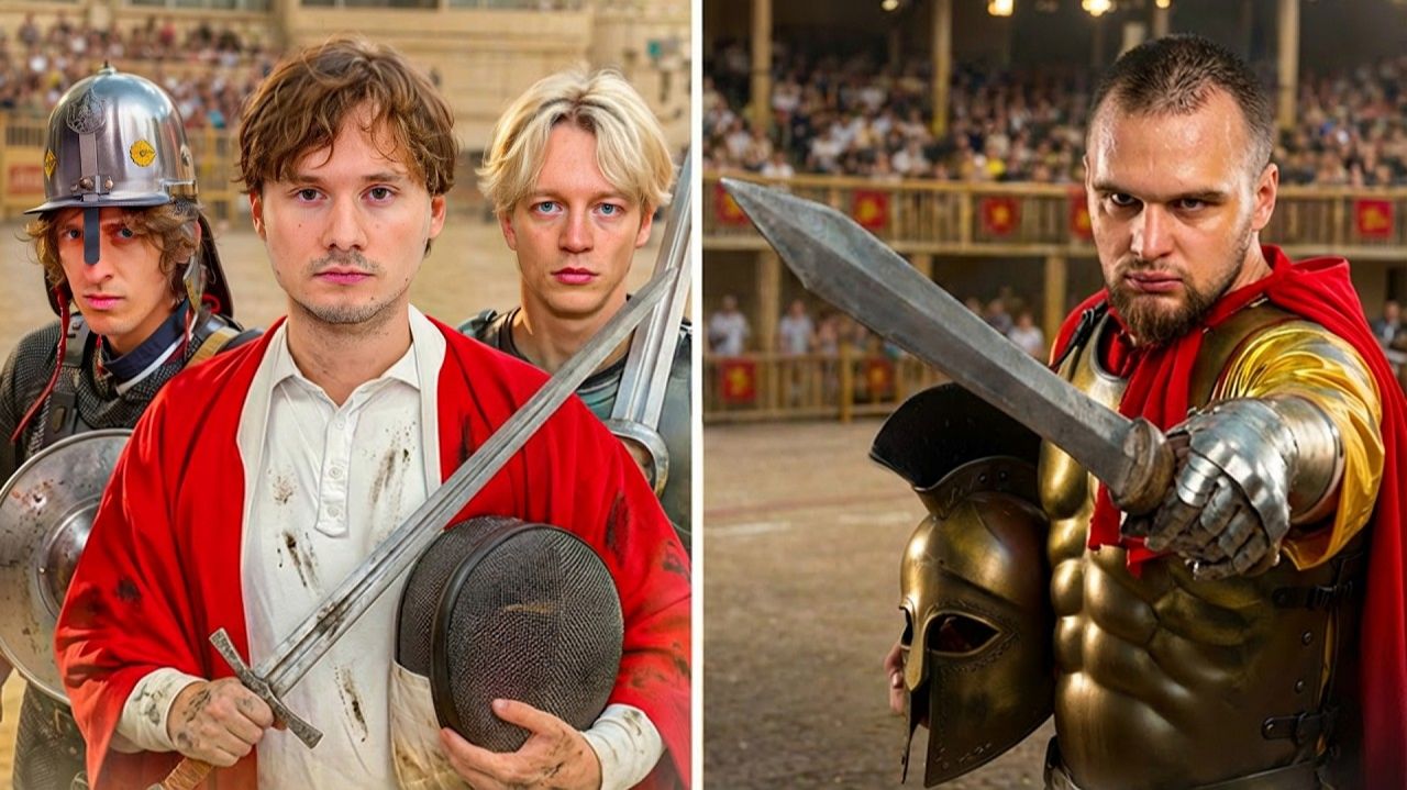 СПАРРИНГИ НА МЕЧАХ! Пробуем историческое фехтование (Куертов, Парадеич, Exile, Шах, Кокошка)-Горилла смотреть онлайн